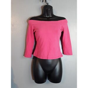 579 pink stretch off shoulder top